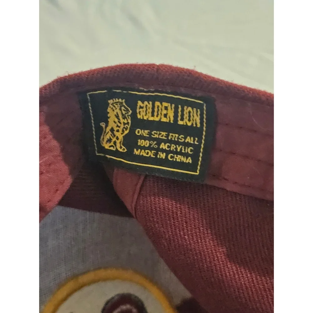 Golden Lion Washington DC R Logo Baseball Cap Hat Burgundy OSFA Acrylic